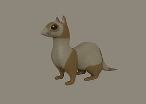 brown ferret 3D model