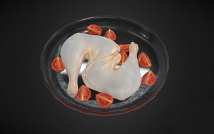chicken raw tomatoes 3d max