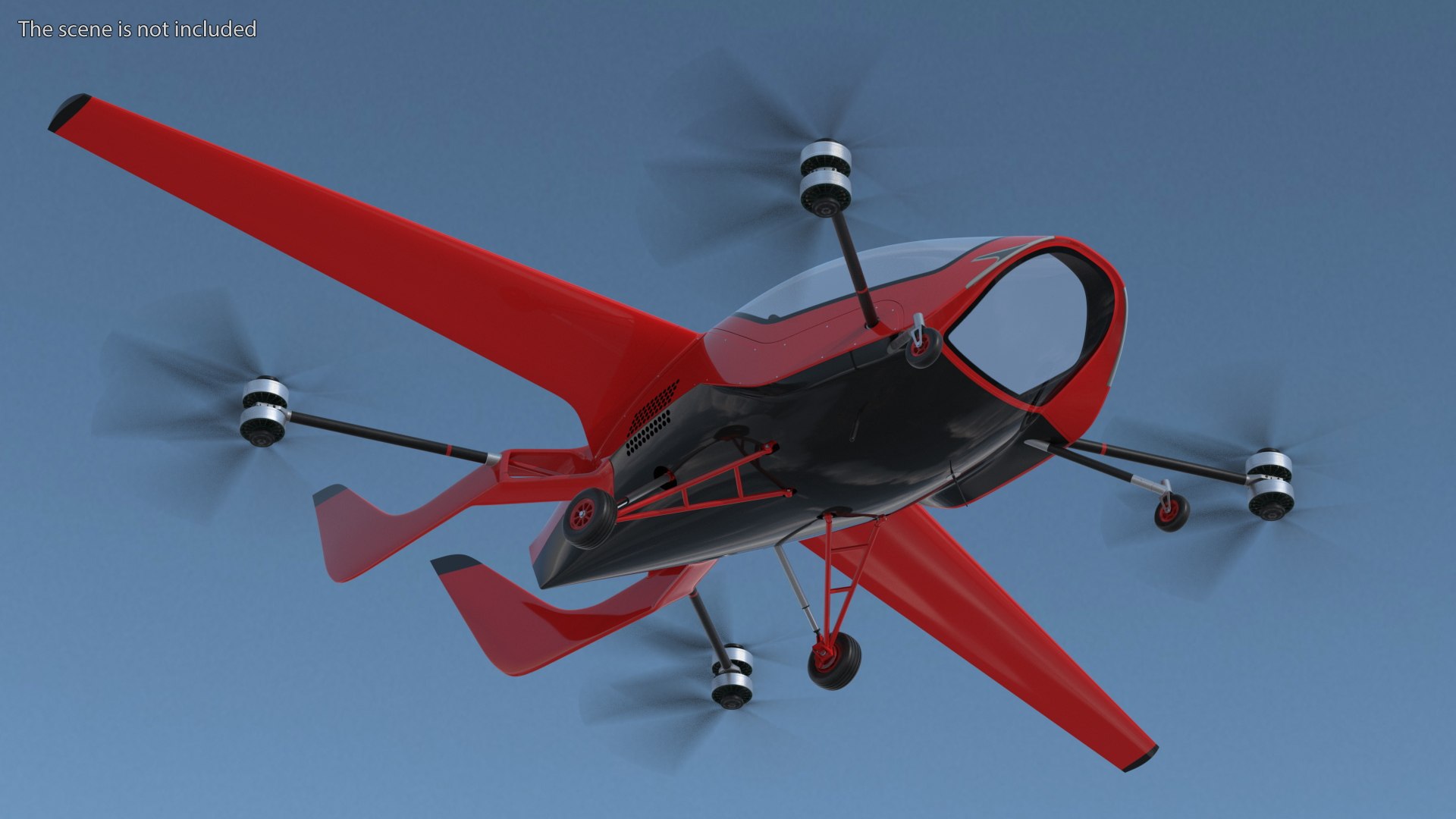 Personal Electric Aircraft Red Rigged 3D - TurboSquid 1996808