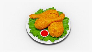 fried chicken 3D