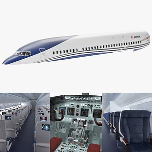 passenger airplane interior 3D model