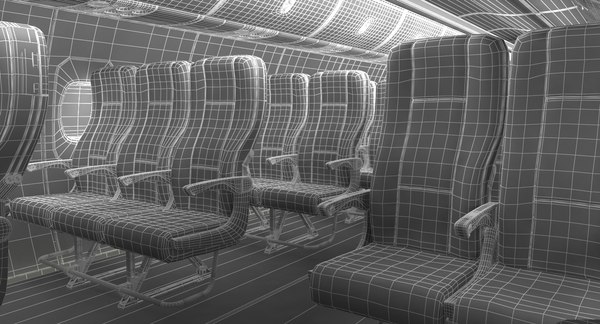 Passenger airplane interior 3D model - TurboSquid 1233259