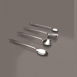 stainless steel kitchen utensils 3D model