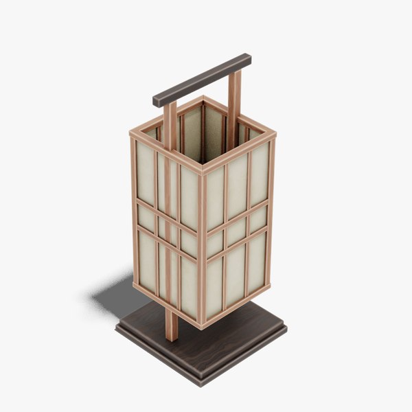 3D Japanese Furniture Kit - Lamp with handle model