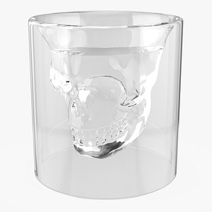 3D model Skull Shaped Glass with Water