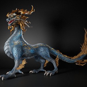 3D Golden Fierce Qilin-D3