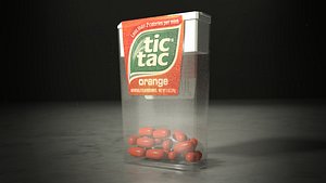 3d model of orange tic tacs