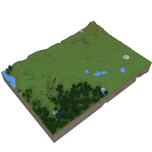 obj minecraft world: grassy plain