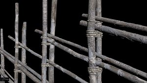 old wooden fence obj