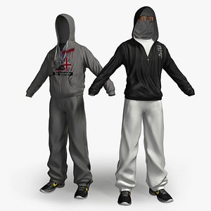 sportswear hoody sports trousers 3d model