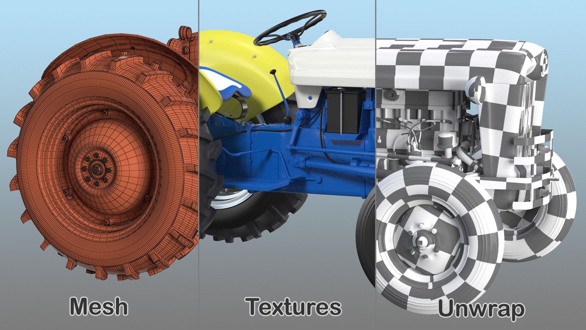 Restored Vintage Tractor Rigged 3D Model - TurboSquid 1567120