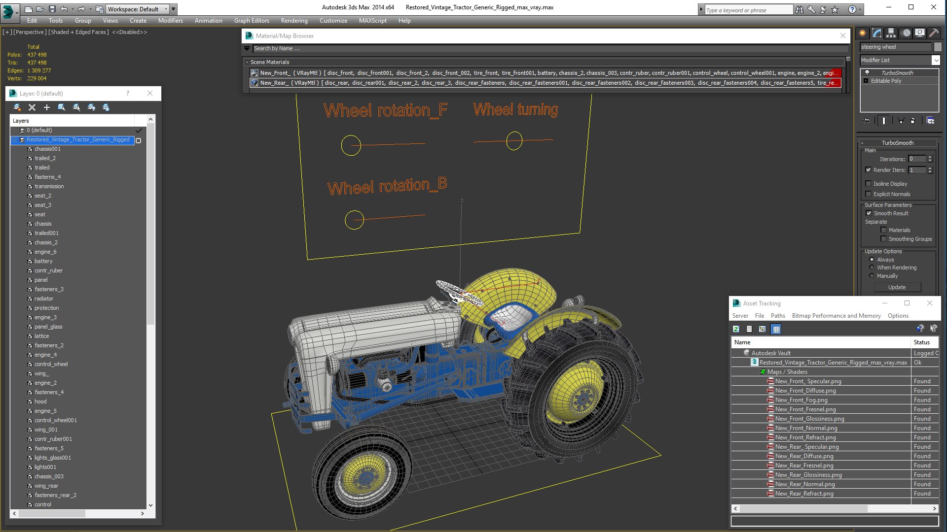 Restored Vintage Tractor Rigged 3D Model - TurboSquid 1567120