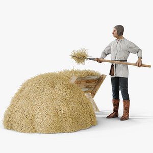 Medieval Simple Man Working 3D model