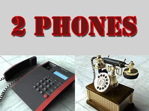 3d 2 telephones antique phone