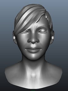 3d model of female head girl woman