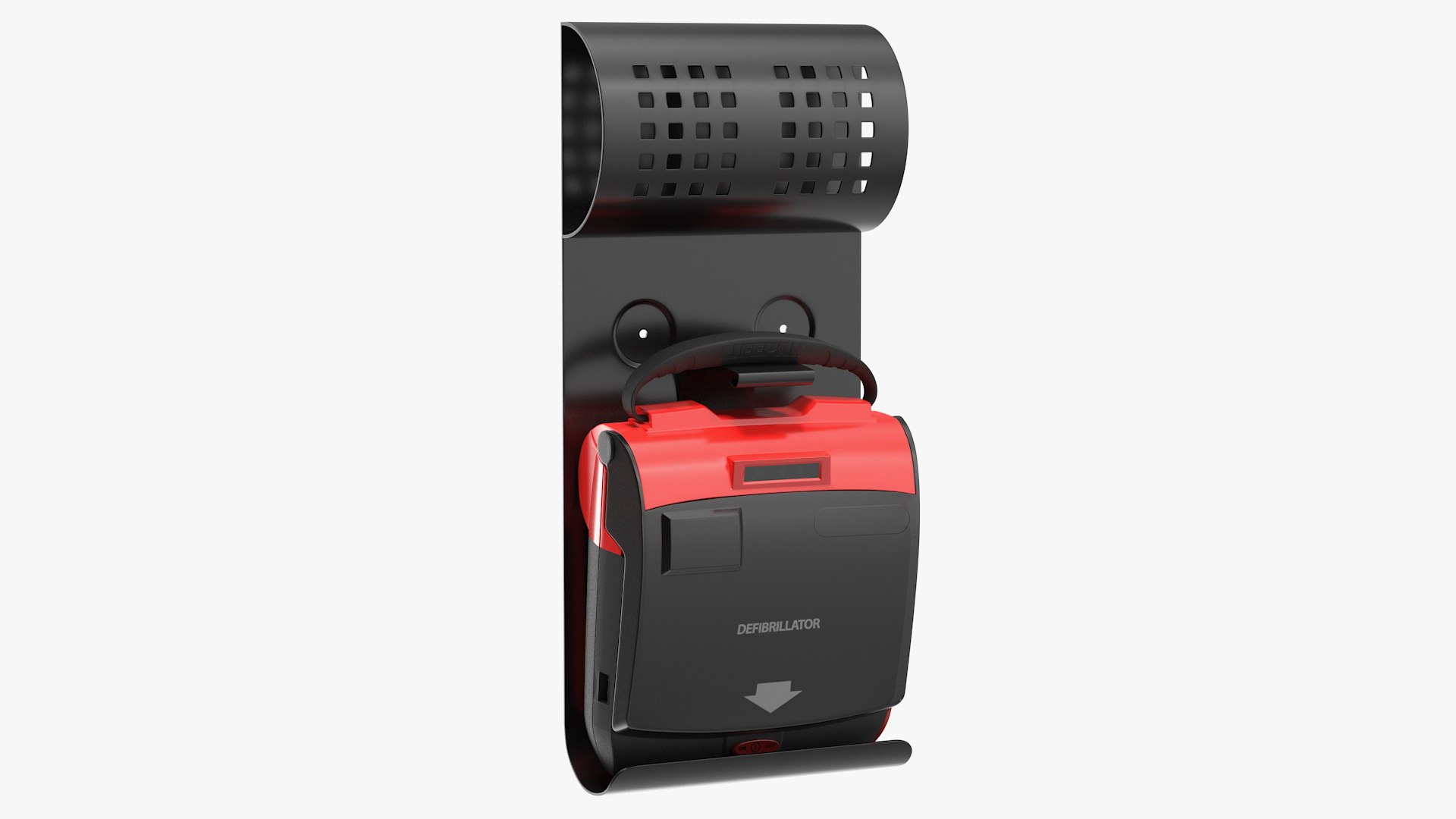 Automated External Defibrillator on Wall Bracket 3D model preview