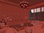 3D interior livingroom scene