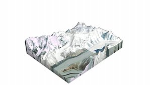 3D Apsarasas Kangri Mountain