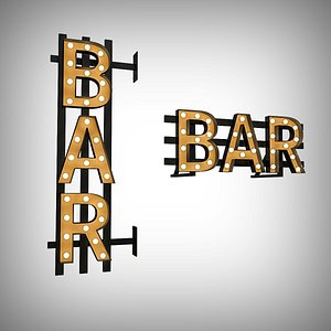 bulb bar sign 3D model