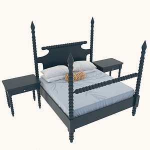 gwendoline spindle bed table 3d max
