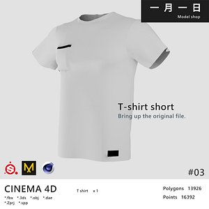 3D Tshirt short breast pocket