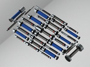 Cylindrical Type Plug Gauge Set for Measuring Range 6 to 50 mm 3D model