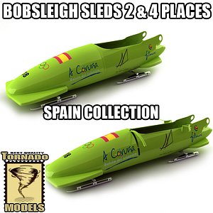 3d model bobsleigh sled - spain
