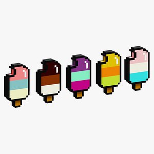 Voxel Ice Cream Collection 3D model