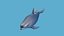 Dauphin de dessin animé low-poly animé pour vous Modèle 3D low-poly