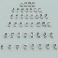 Low poly 43 standard C Profiles with thickness more than 2mm