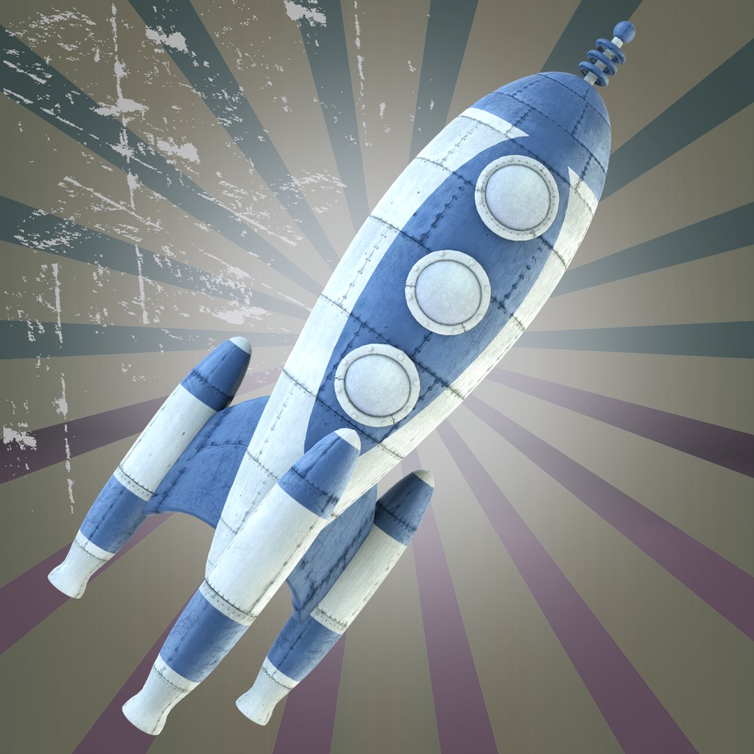 Rocket Retro 3d C4d