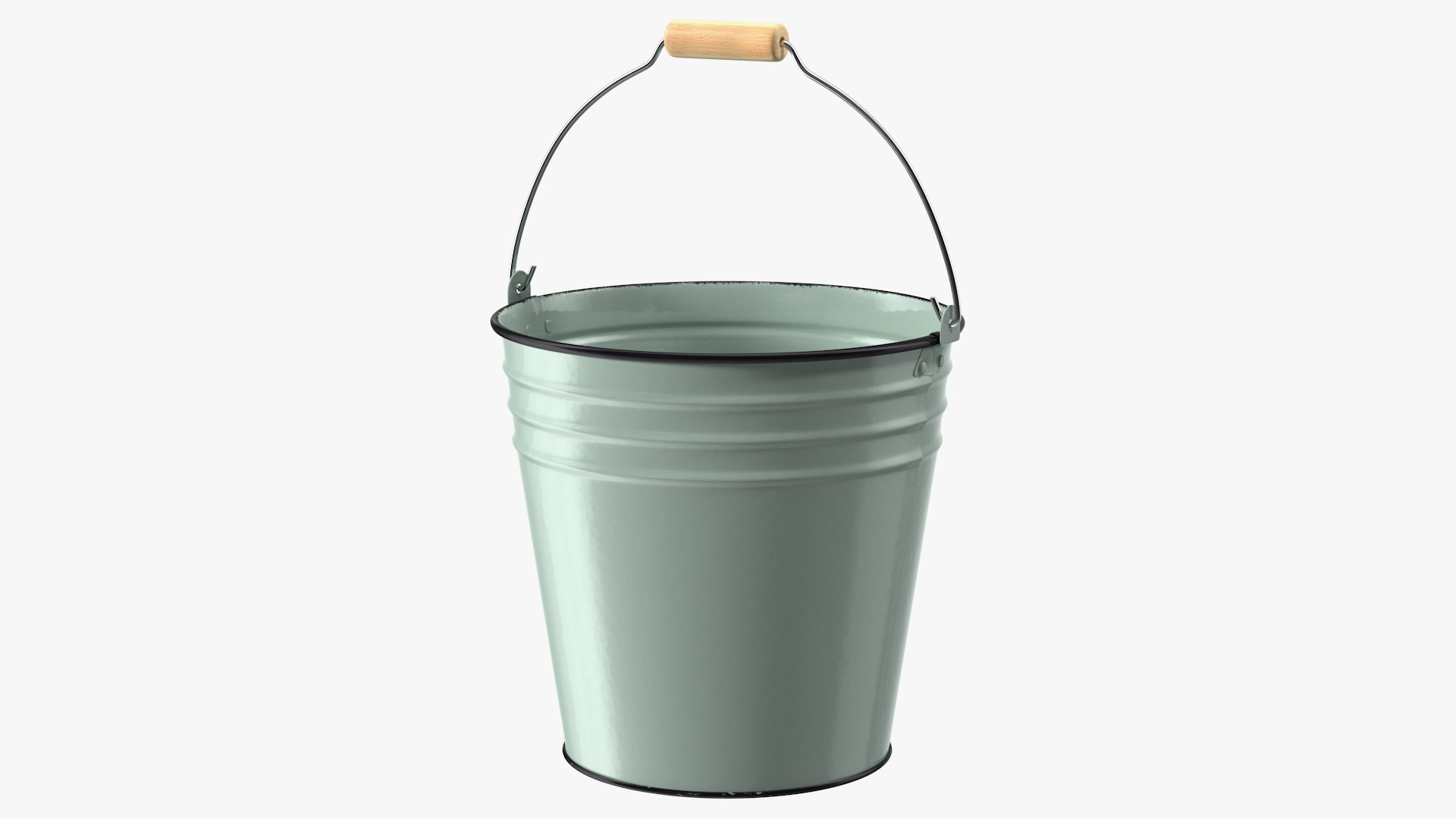 Blue Enamel Bucket 5L 3D model preview