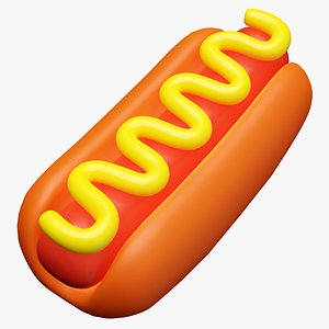 3D Emoji Hotdog 001 model