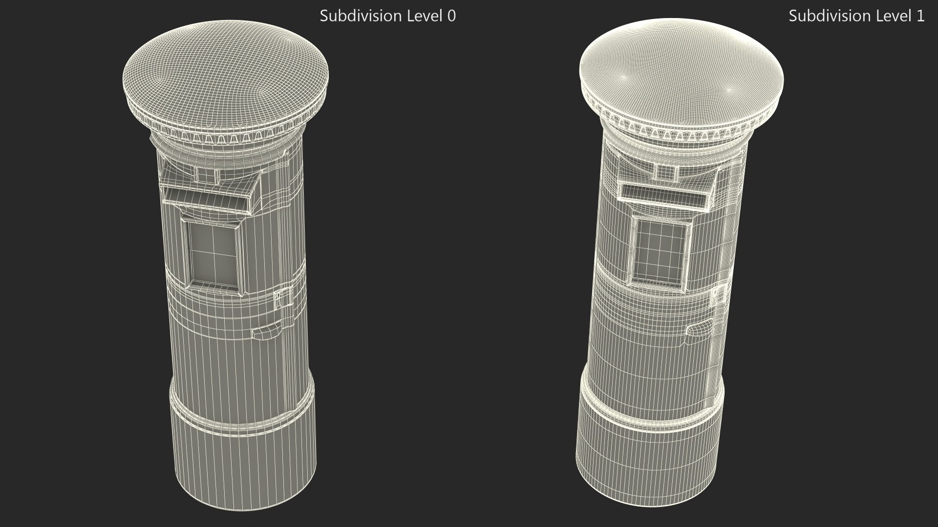 British Red Post Box 3D - TurboSquid 2133331