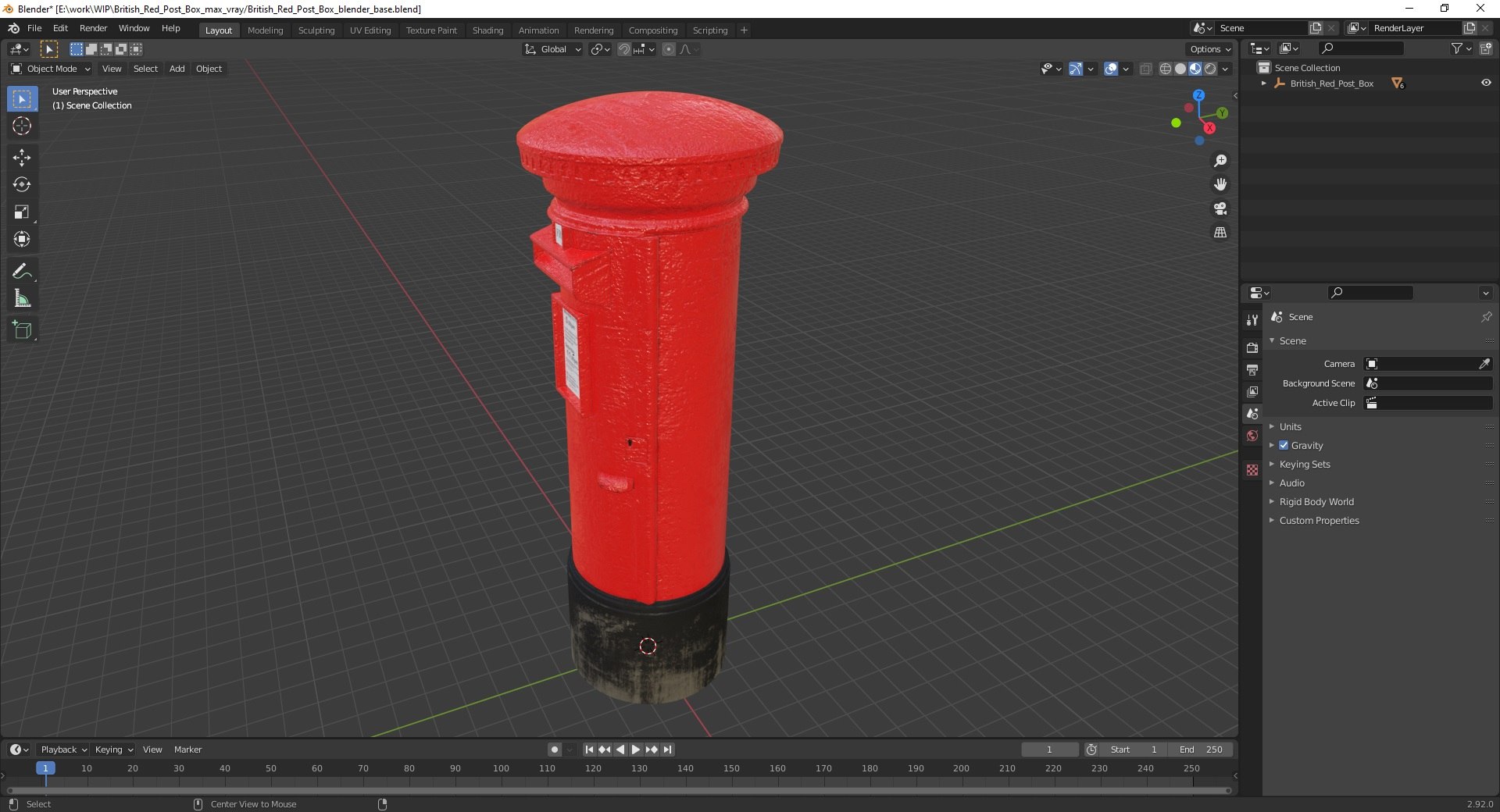 British Red Post Box 3D - TurboSquid 2133331
