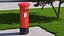British Red Post Box 3D