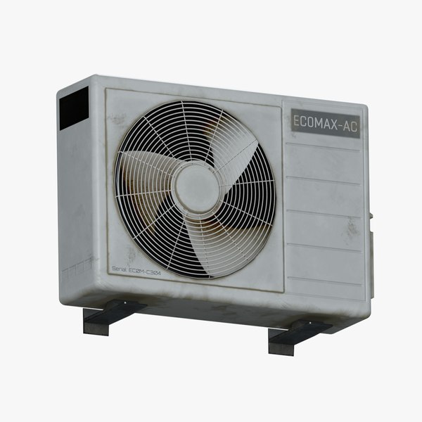 White dirty used AC Unit 3D