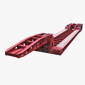 3D Lowboy trailer model