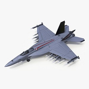 Fighter FA 18E Tophatters Rigged for Maya model