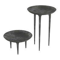 Rick Owens French Cast Bronze Tall and low Brazier Side Table Nitrate Patina