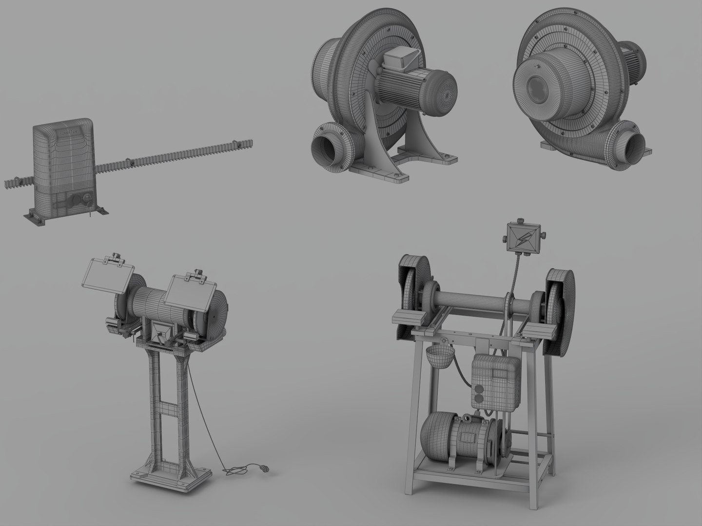 3D Industrial Machinery Set Gate Motor Blowers Bench Grinders https://p.turbosquid.com/ts-thumb/RT/1WhJBe/5k/wire_008/jpg/1790343194/1920x1080/fit_q87/df88236bcbc2be53f9ac64e87b97e595947b87e2/wire_008.jpg