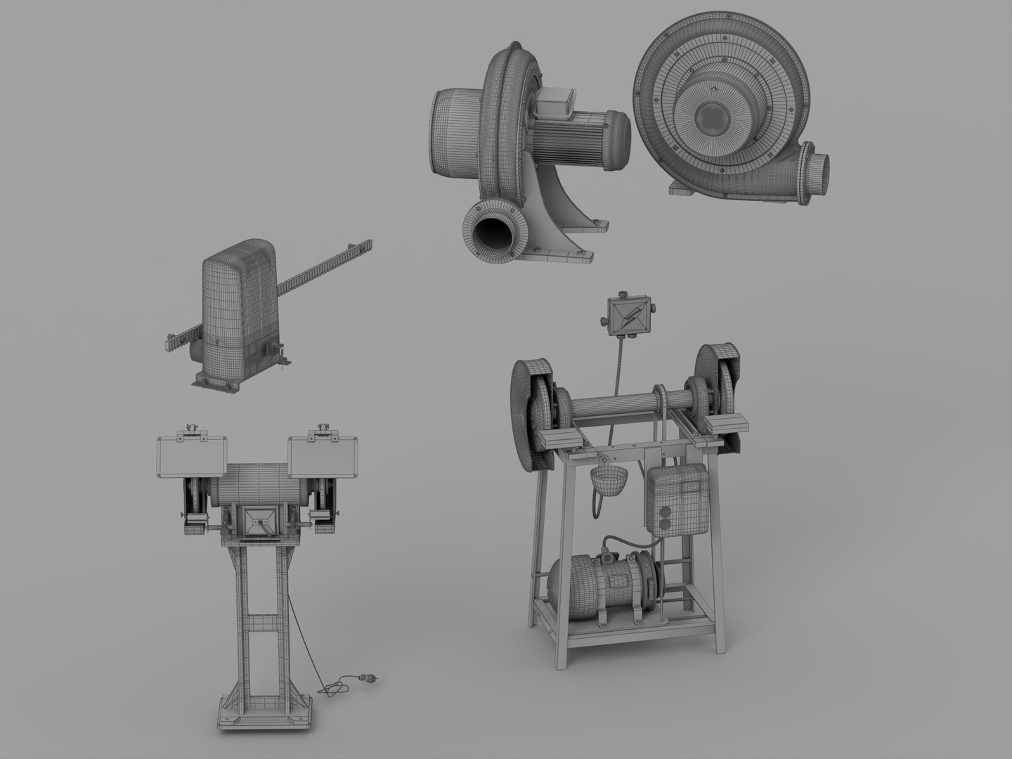 3D Industrial Machinery Set Gate Motor Blowers Bench Grinders https://p.turbosquid.com/ts-thumb/RT/1WhJBe/oE/wire_009/jpg/1790343194/1920x1080/fit_q87/8f0cc3b95e975abd9597be0d22874aad28c0ca0d/wire_009.jpg