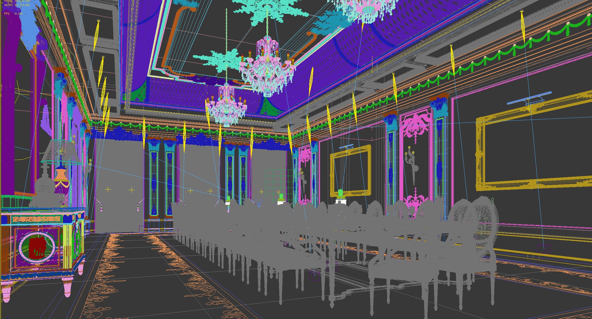 3d Model Realistic Luxury Dining Room