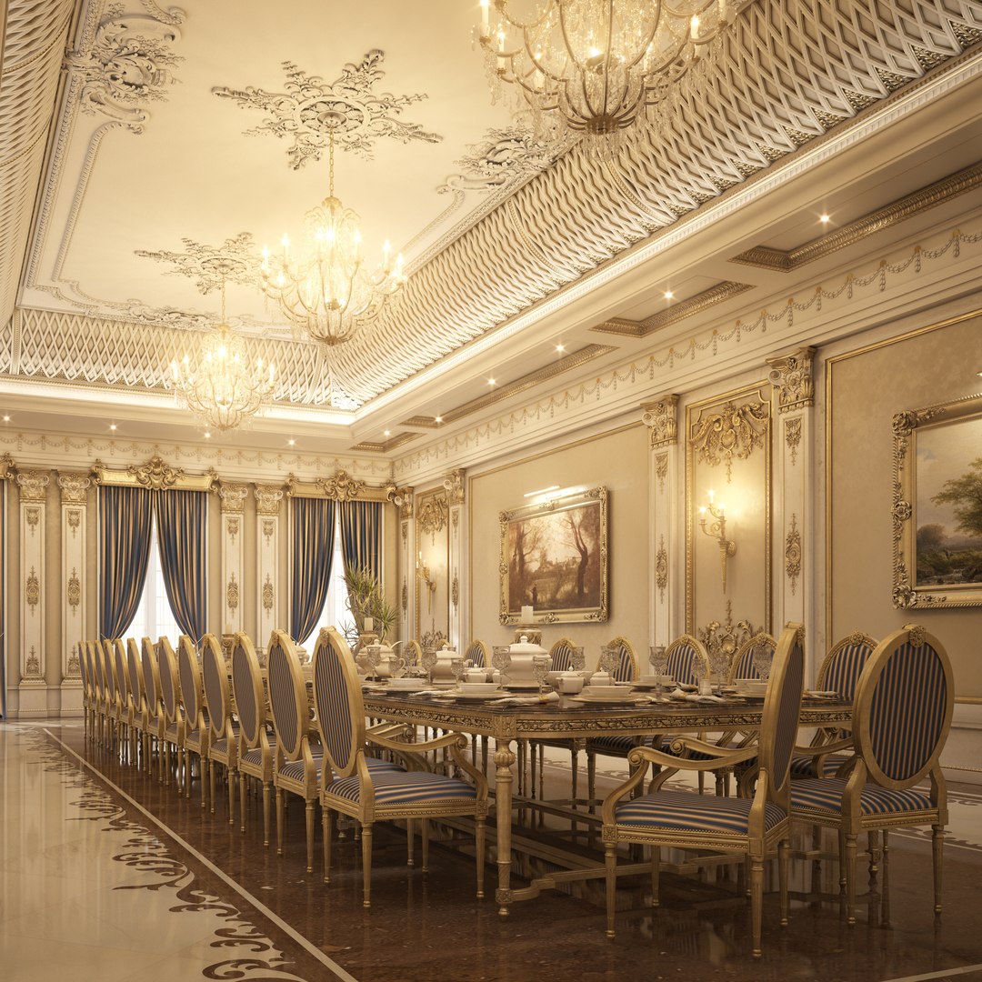 3d Model Realistic Luxury Dining Room