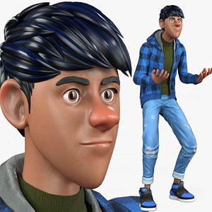 Cartoon Rigged Style Boy-Mason Character