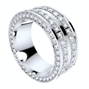 3D Wedding Ring For Men And Women 9 mm Wide Design-PSJM001V12VB model