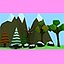 3d trees rocks mountains model