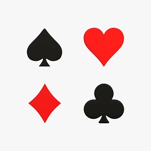 3D Playing Poker Sports Game Card Club Suit