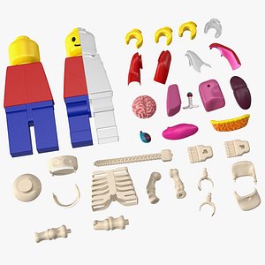 Anatomical LEGO Man Details 3D model