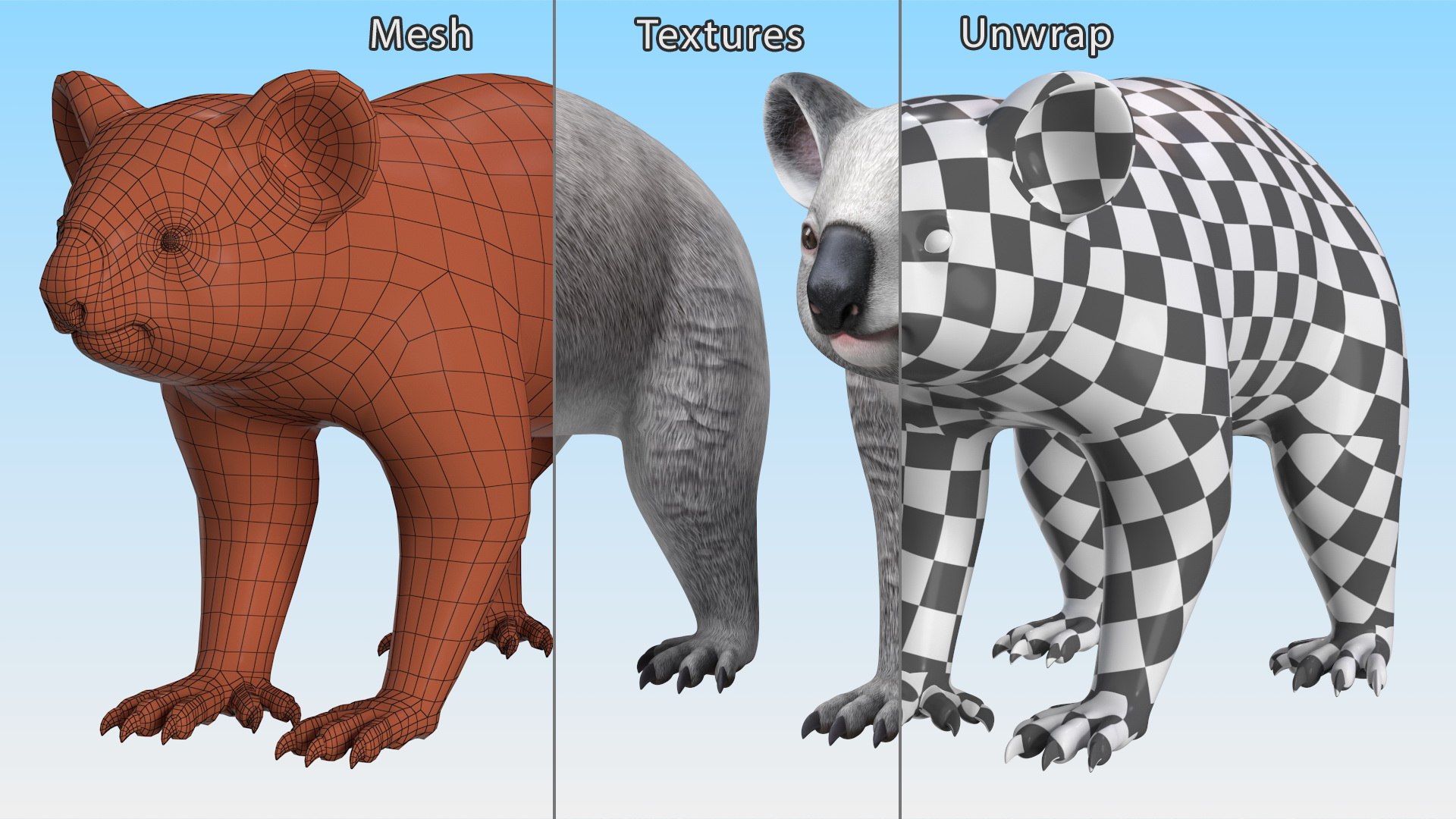 Australian Koala Rigged 3D https://p.turbosquid.com/ts-thumb/RT/9bPmhJ/pn/australiankoalarigged3dmodel037/jpg/1703676588/1920x1080/fit_q87/c8b58af52232350409166dbcbd9a7f7ad6404057/australiankoalarigged3dmodel037.jpg
